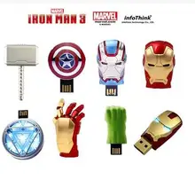 USB 2,0 Marvel Мстители 16 ГБ 32 ГБ 64 Гб 128 ГБ 256 ГБ флеш-накопитель Железный человек Америка Капитан Молот Халк флеш-карта памяти