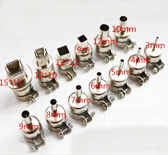 gouging rod 13kinds Free shipping Universal BGA Nozzle SMD hot air station hot air gun Dedicated BGA Nozzles for 850BAD/852D/990AD/8957DW welding torch holder