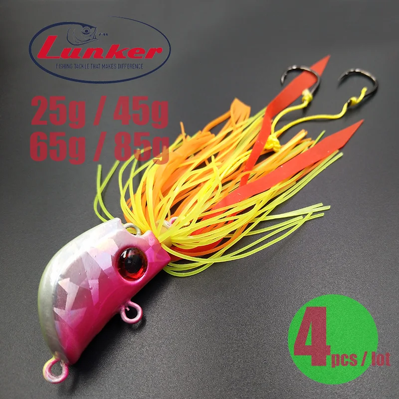 

Lunker madai tai kabura rubber 25g 45g 65g 85g metal slow jig head red snapper skirts glow japan salt water tuna marlin inchiku