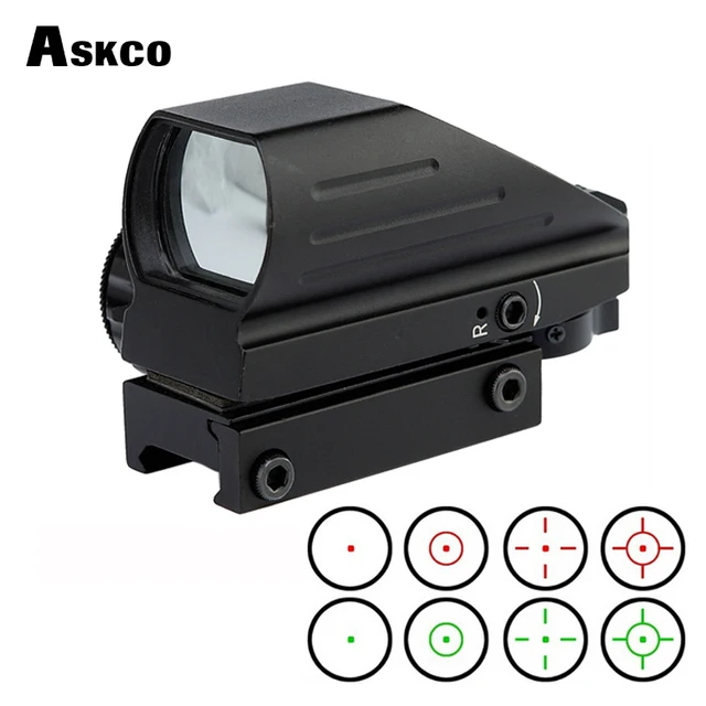 20mm/11mm Rail rojo Punto Verde alcance Riflescope óptica táctico rojo verde 4 retícula punto óptica reflejo vista alcance para la caza