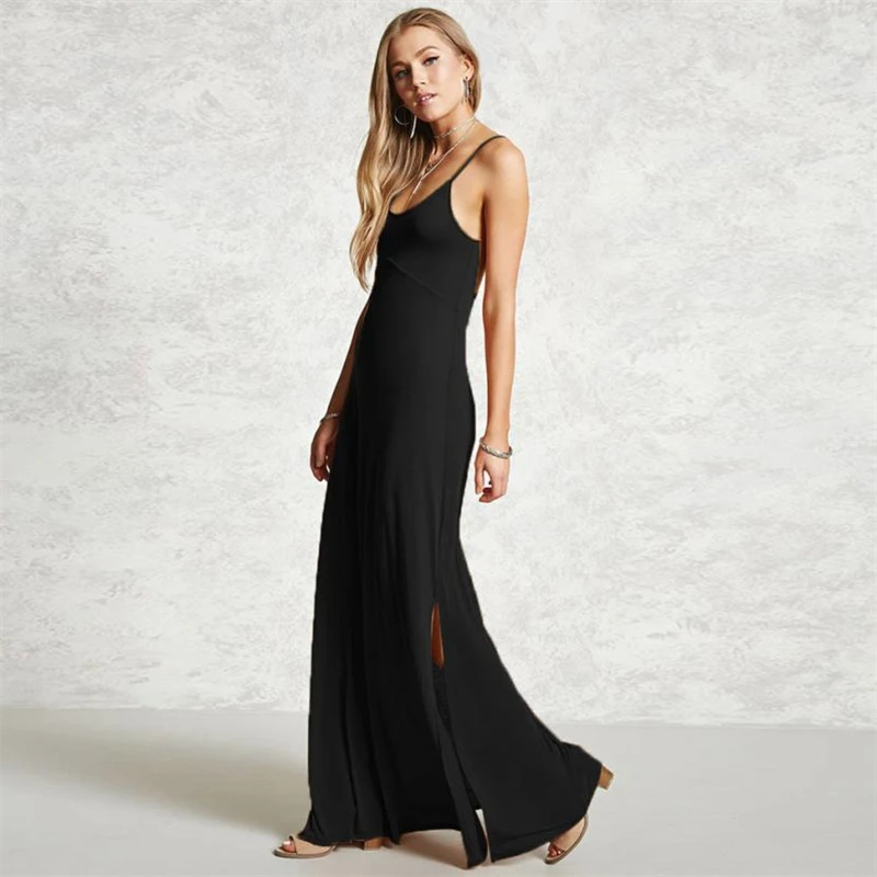 Chamgsend Women's Dress 2018 Bandage Casual Solid Summer Sleeveless Above Knee Mini Dress Loose Party Dress Maxi05