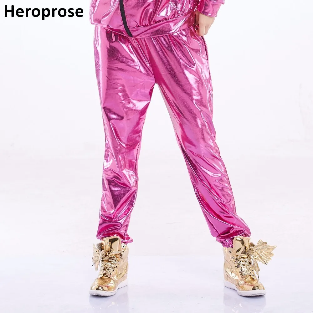 Heroprose Новая мода брюк для женщин середины талии Танцы club улица широкие брюки свободные длинные шаровары розовый в стиле хип-хоп штаны-шаровары