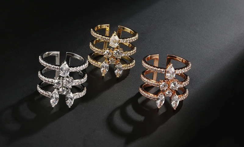 Be 8 модные очаровательные подвижные кольца в виде капли кольца Свадебные Роскошные ювелирные изделия для женщин bijoux femme R103