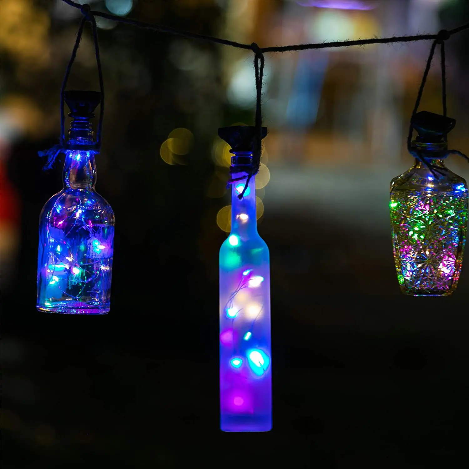Solares da Garrafa de Vinho Luzes em Forma de Cortiça de Cobre Impermeável para a Decoração do Caminho do Casamento Luzes Postas Bloco 20 Conduziu Branco Quente 6 - 12 10 Fios de iluminação