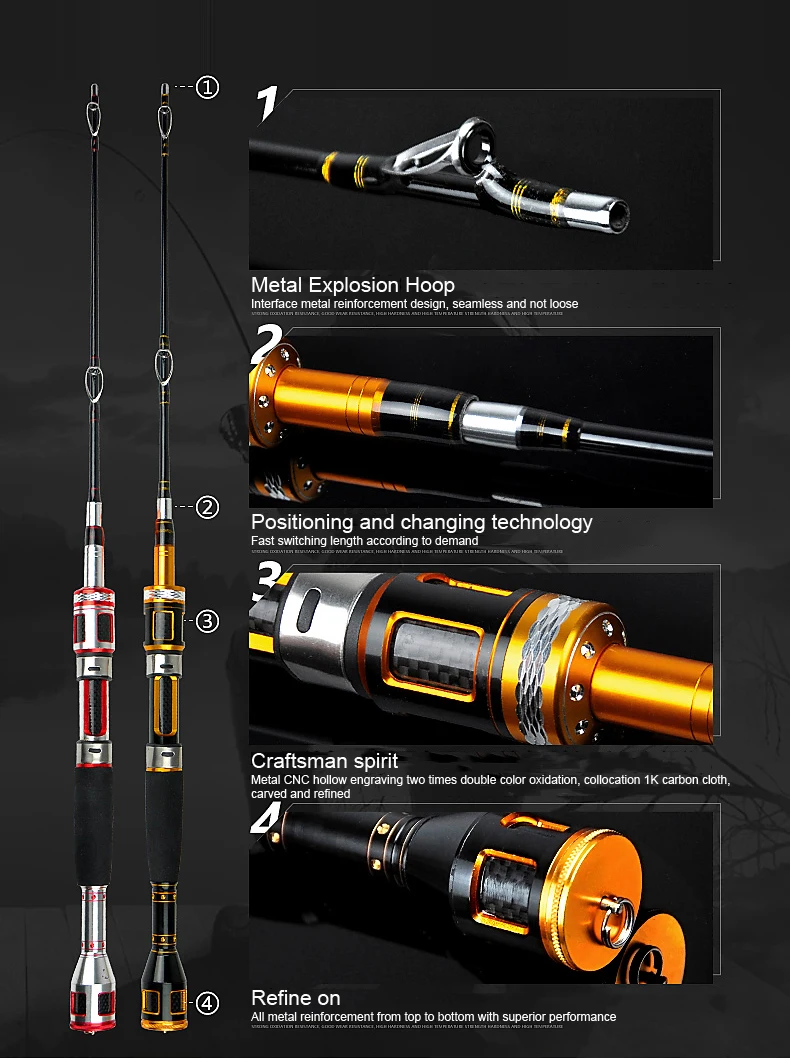 Spinpoler сверхчувствительная плот Удочка 3 наконечника-полимерный наконечник; полу/ полный наконечник из титанового сплава 110-130 см, 130-150 см