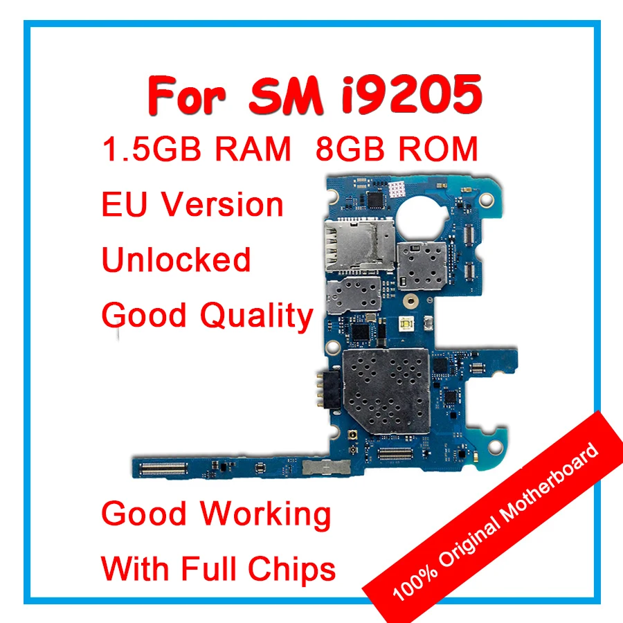 

8GB 100% Unlocked Original Motherboard EU Version For Samsung Galaxy Mega 6.3 i9205 Mainboard Android OS Logic board With Chips
