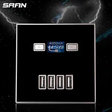 220 мА Высококачественная настенная розетка с usb-разъемом универсальная настенная Лицевая панель с 4 usb-портами 36 В. В 10 А