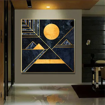 

YongHe Home Decorative Canvas Printings Egypt Abstract Sun and Hill Large size Oil Paintings Art Work For Decorate Art Museum