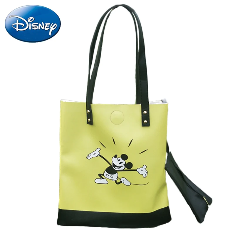 Disney, женская сумка на плечо из искусственной кожи с Микки, большая вместительность, женские ручные сумки, женская сумка-тоут, для девушек, повседневная, для покупок, для путешествий, пляжная сумка, подарок