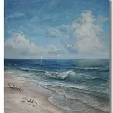Пейзаж, морское побережье, синий пляж ручной работы Рукоделие Вышивка DIY DMC наборы для вышивки крестом ремесла 14CT без надписей домашний Декор стены искусства