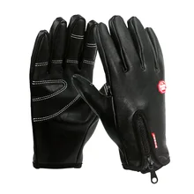 Motorcycle Gloves Outdoor Sports Full Finger Motorcycle Riding Protective Armor Black PU Leather Gloves Gym For