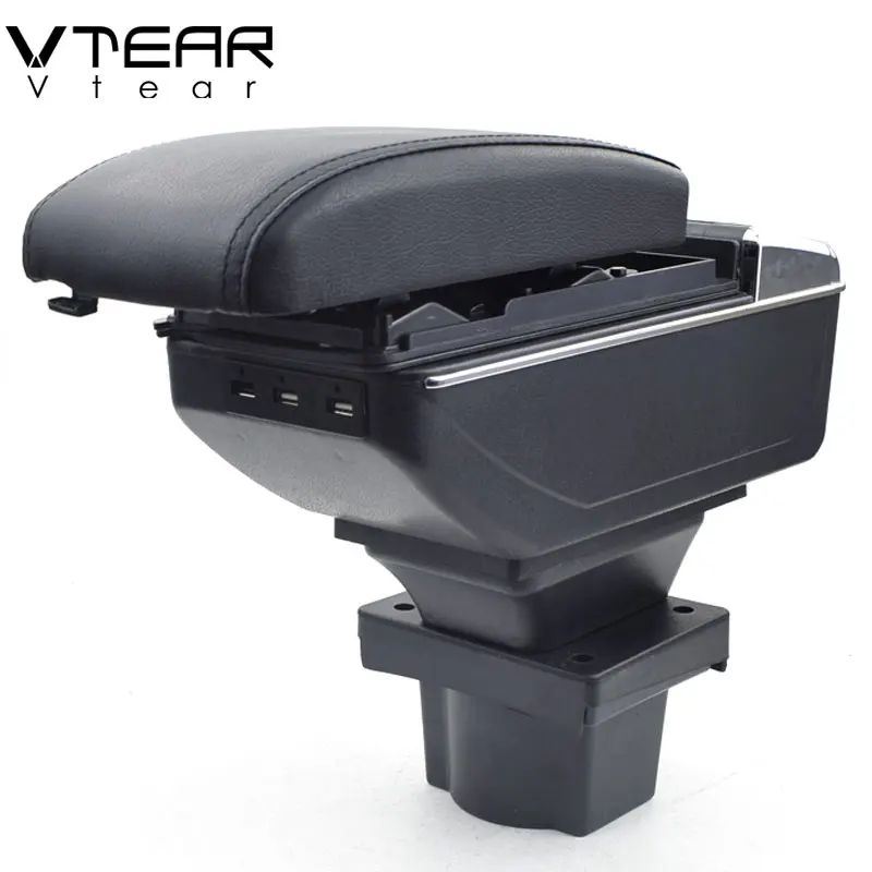 

Vtear For Skoda A5 armrest box USB Charging interface heighten central Store content box cup holder ashtray accessories parts