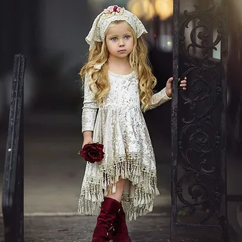 

0-5Y 2019 baby girl velvet dress princess long sleeve lace Baby Girls Pageant Party sundress Dresses dress Children girl