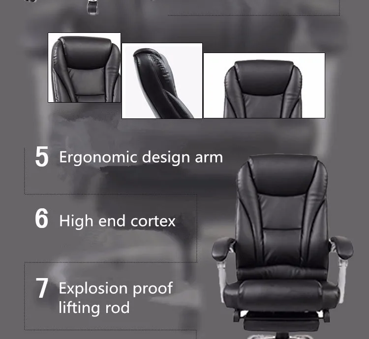 New Arrival Simple Fashion Computer Home Office Chair Ergonomic Leisure Lying Chair Strong Aluminum Alloy Boss Swivel Chair -