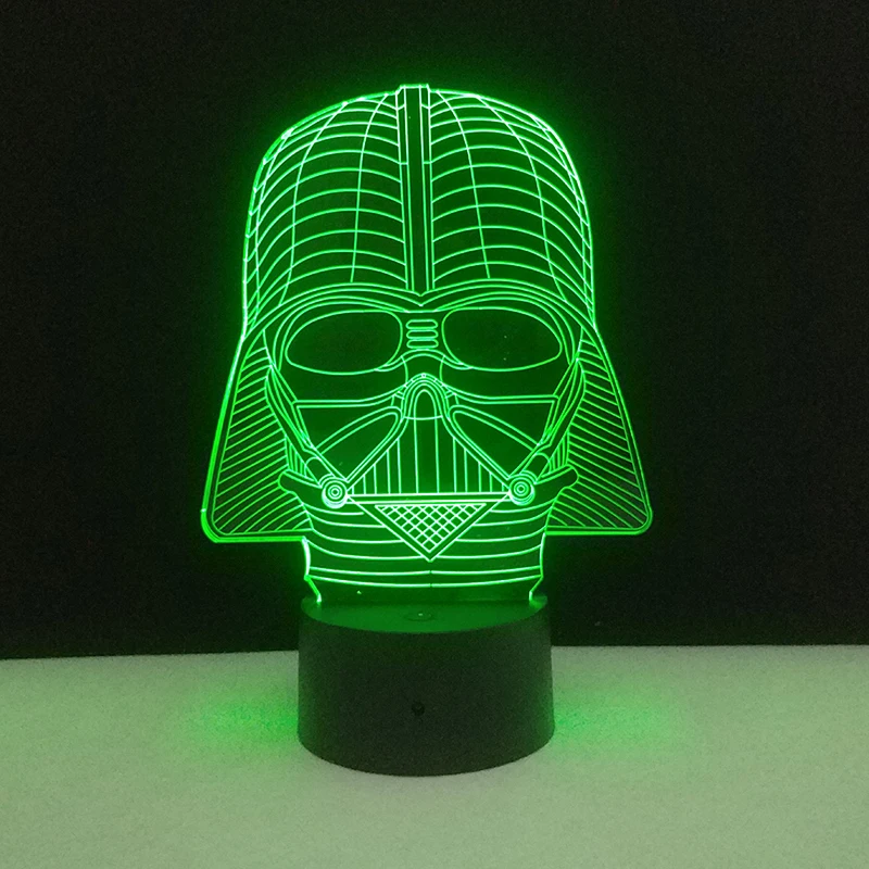 Led Night Lamp Star Wars Darth Vader Mask 3D Table Lamp Desk 10 LED Touch Night Lights USB 7 Colors Glowing Birthday Gifts 