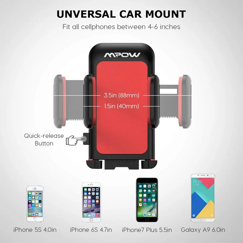VicTsing Cell Phone Holder for Car Windshield Long Arm Car Phone Mount with One Button Design and Anti-skid Base Car Holder      (3)
