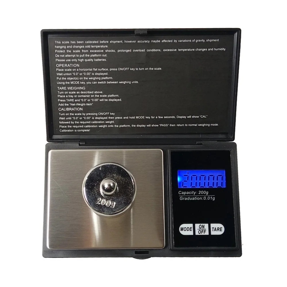 OUTAD 100g/200g/500g High Precision LCD Electronic Grain Jewelry Carat