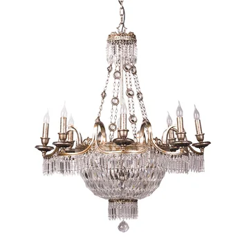 

Antique Rustic Chandelier with Exquisite Crystal Beads