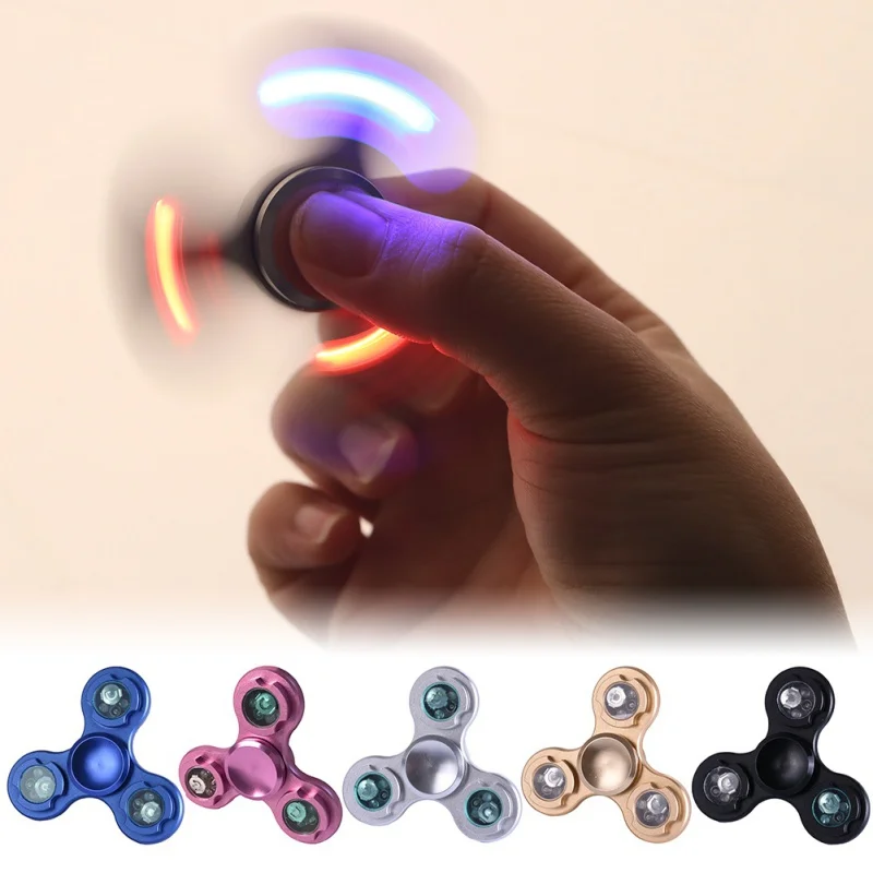 

With LED lights Colorful Toy Hand Spinner Kids Toys Rotation Time Long For Autism and ADHD Kids/Adult Funny Anti Stress