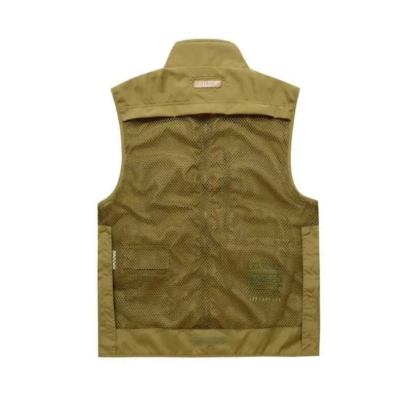 Günstig Armee Grün, khaki Farbe Mann Schnell Trocken Mesh Multi tasche Fotografie Jagd Werbung Angeln Weste Abnehmbare Weste Größe M XXXL