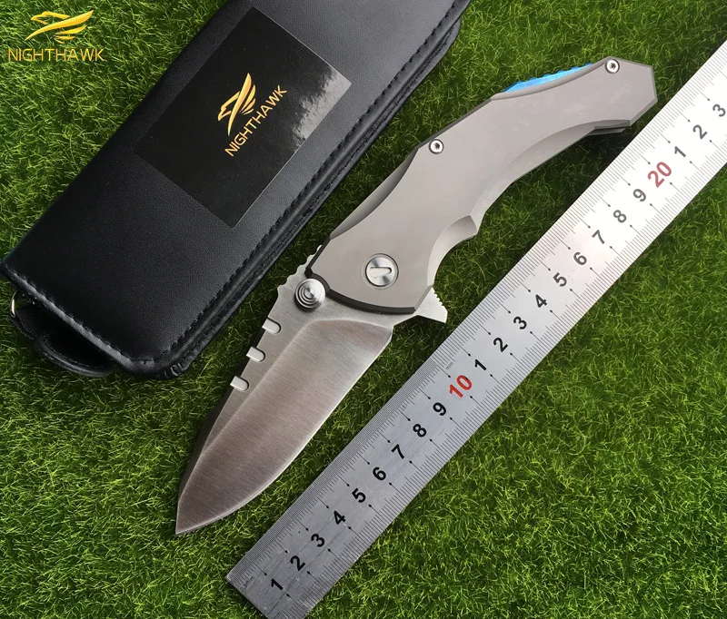 

NIGHTHAWK Medford2 ball bearing the fin folding knife D2 titanium processing camping hunting knife EDC tool