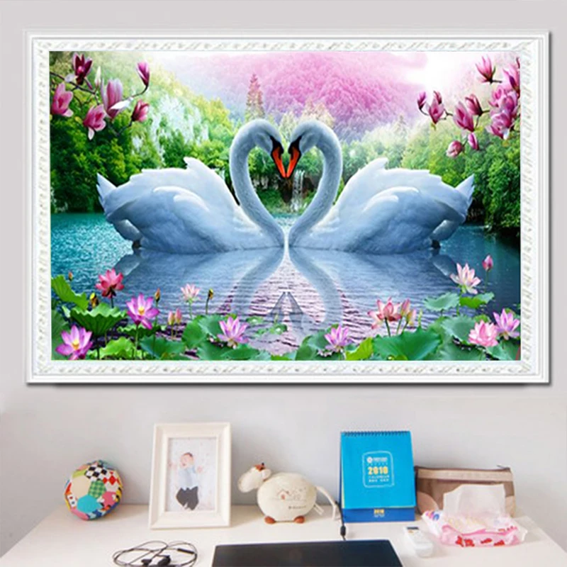 

5D Diamond Painting Animal Swan Cross Stitch DIY Diamond Embroidery Needlework Diamond Mosaic rhinestones Home Decor unqiue gift