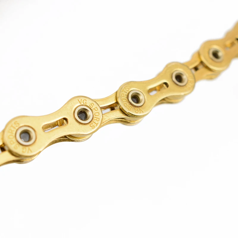 Excellent TOP Original 11 Speed Full Hollow Chains 11S Bicycle Chain 116L bicycle Chain Gold Mountain MTB Road bike Parts VG sports 244g 4
