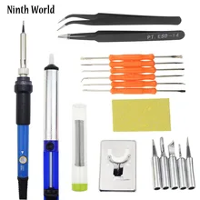 110 V-220 V 60W Электрический паяльник с регулируемой температурой, набор паяльников, инструмент для ремонта в США/ЕС