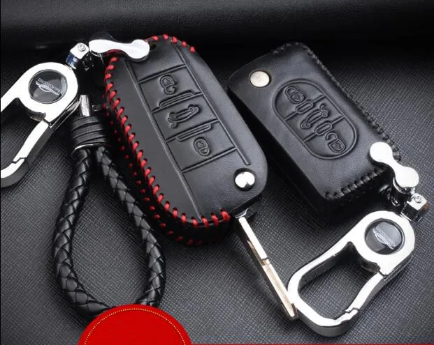 

1pc key cases auto key bags key packs black color handcraft tailor suitable for peugeot 2008 301 308 3008 308S new 408 508