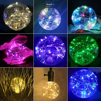 

1pc E27 25 LEDs Colorful Silver Line Lamp LED Holiday Decoration Lights Cover 90-265V Christmas Birthday Celebration Light