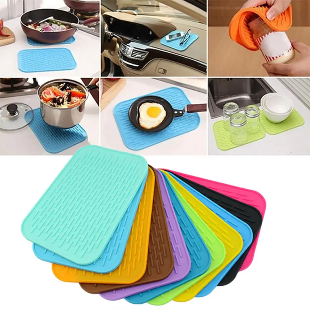 

40# Hot! Kitchen Silicone Heat Resistant Table Mat Non-slip Pot Pan Holder Pad Cushion Protect Table Tool Heat Resistant Table