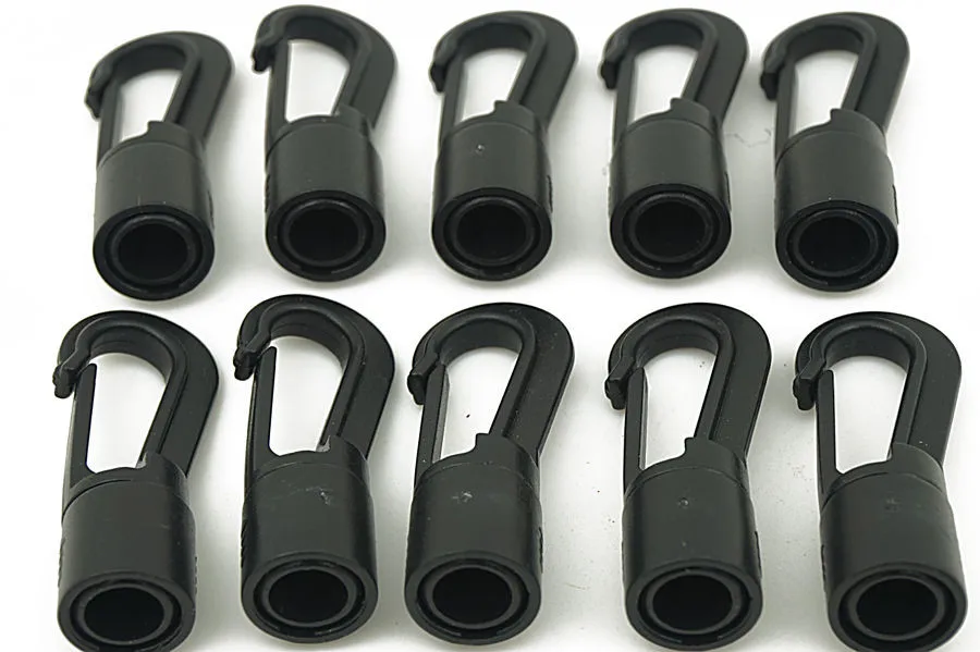 10pcs/lot Free Shipping Plastic Shock Bungee cord Quick Connect hooks
