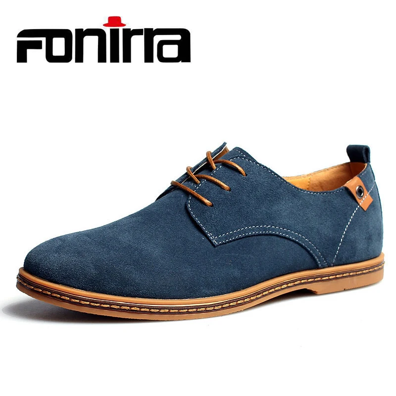 melhor FONIRRA 2019 Couro Genuíno dos homens Novos Homens Sapatos Casuais Primavera Outono Sapatos masculinos Lace Up Sólidos Dos Homens plana com Sapatos 046