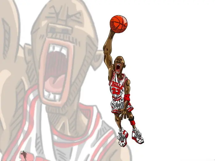 

D1072 Michael Jordan Drawing Dunk Basketball Star-Print Silk Art Wall Poster