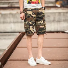 Мужские крутые камуфляжные шорты Карго летние горячие продажи повседневные мужские камуфляжные шорты с несколькими карманами удобные мужские карго шорты
