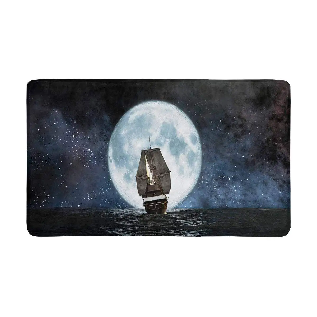 Луна, лодка отражение в воде передней двери коврик Добро пожаловать коврик дома, в помещении, вход, кухня, патио