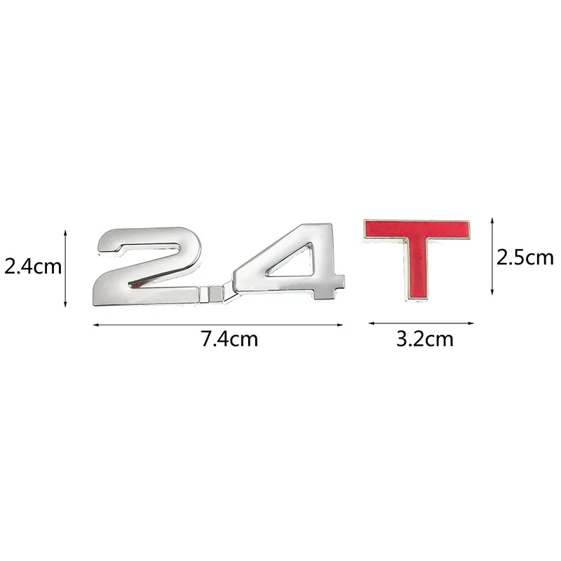 Автомобильный 3D металлический 1,6 T 1,8 T 2,0 T 2,8 T логотип наклейка эмблема значок наклейки для Mazda Киа Renault TOYOTA BMW Ford Focus Автомобильный Стайлинг - Название цвета: 2.4T