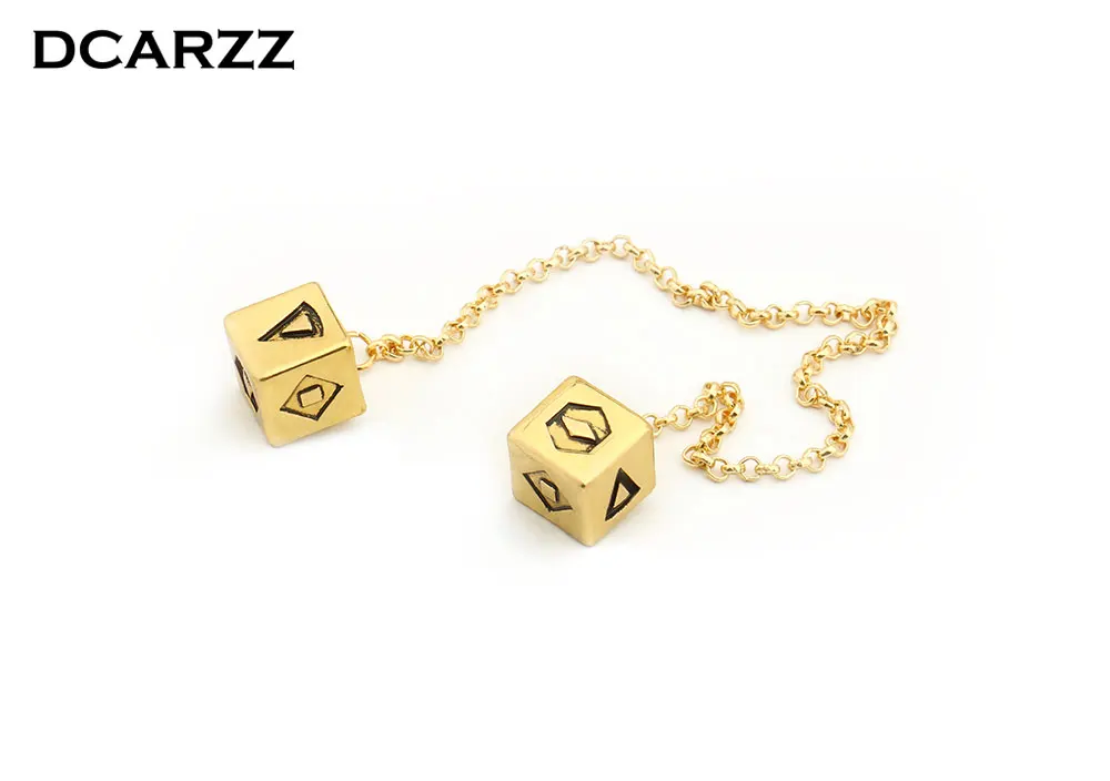 Новейший Большой античный золотой цвет Han Solo Lucky Dice Prop, 1,25 см кости со звеньями Цепи Браслет Звездные войны зеркало автомобиля украшения