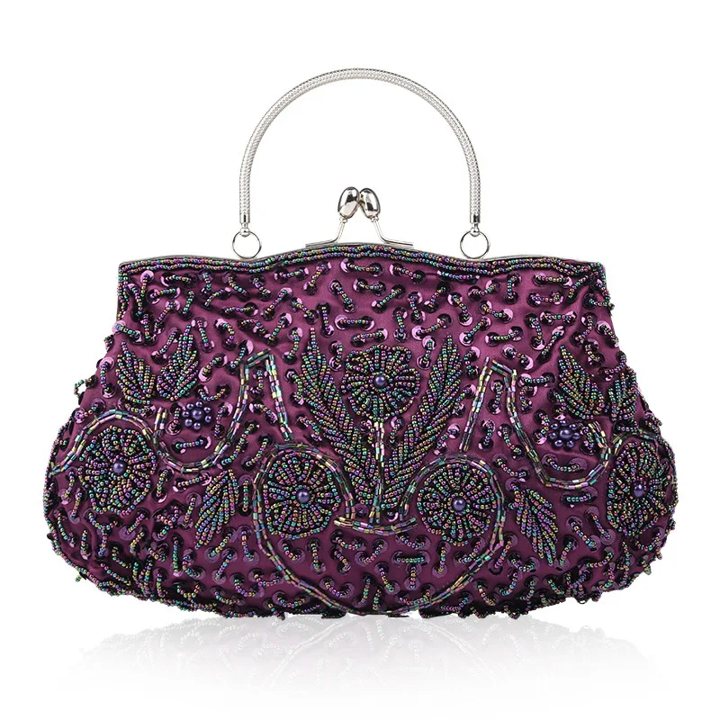 Vintage Handmade Embroidery Woman Evening Bag Wedding Bag Rhinestone Party Clutch Crystal Women's Clutch Banquet Beaded Handbags Vintage Handmade Embroidery Woman Evening Bag Wedding Bag Rhinestone Party Clutch Crystal Women's Clutch Banquet Beaded Handbags