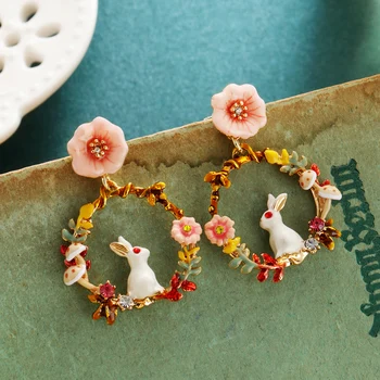 

special European and American earrings s925 tremella spike, girl's heart and ear, no-ear hole ear clip, Anne rabbit