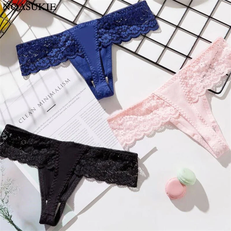 

Underwear Woman Sexy Lace Side Underwear Novelty Lingerie Thong Cotton Ultra-Thin Stringi Sexy G String Figi Damskie Crotchless