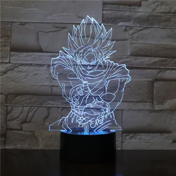 

Dragon Ball Night Light Creative 3D Visual Change Colorful Anime Vegeta Led Lighting Fixtures Home Decor Touch Switch Table Lamp