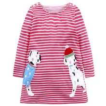 Baby Girl Dress with Animals Princess Long Sleeve Dresses Children Autumn Clothing for Kids black long sleeve dress kids fall hooded sweatshirts flare sleeves ruffles princess dress baby girl spring big children clothing