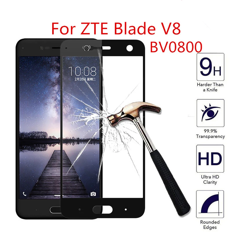 Полное покрытие для zte Blade V8 glass V 8 BV0800 5,2 дюйма, защитное закаленное стекло для zte Blad v8, Защитная пленка для экрана