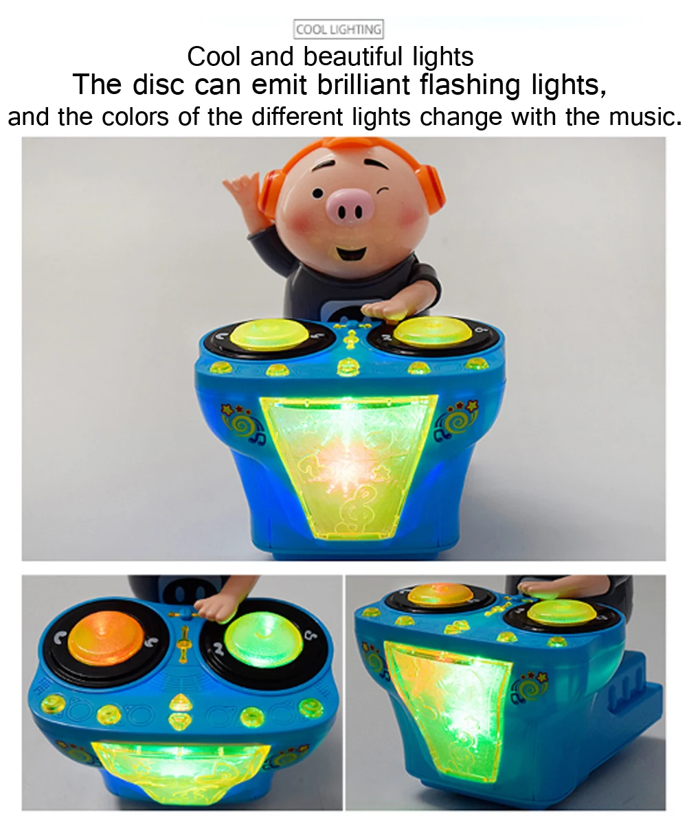 Модные детские DJ музыка качалка танец электрические игрушки "Свинка" освещение забавные детские развивающие игрушки