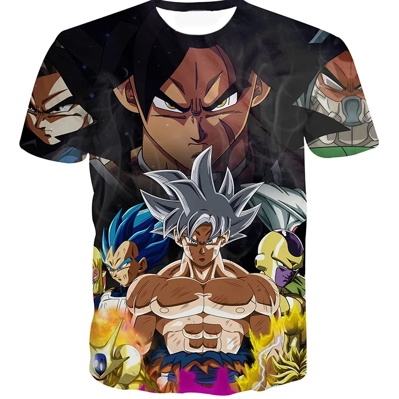 

Personality T Shirts Japanese Anime Dragon Ball Z 3D Printed T Shirts Men Fashion Short Sleeve Plus Size Super Saiyan T Shirt