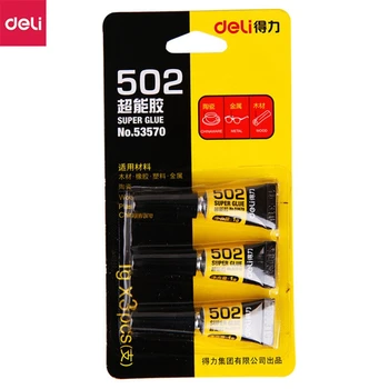 

3PCS/Card 53570# Deli 502 super glue instant dry glue 3 sticks 3x1g glue Sticky plastic metal glass ceramic shoe glue