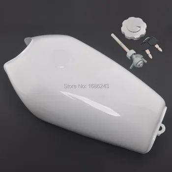 

White 9L 2.4 Gal Motorcycle Cafe Racer Vintage Retro Fuel Gas Tank With Tap Fits For Honda CG125 New