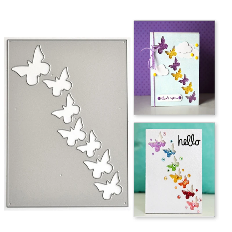 

YaMinSanNiO Butterfly Background Metal Cutting Dies For Card Making Cover Butterfly Cut for Scrapbooking Craft Embossing Stencil