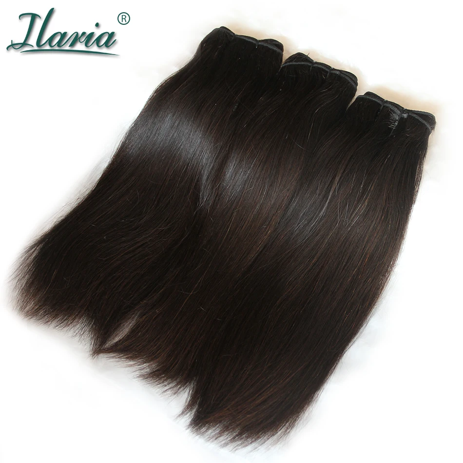 

ILARIA Brazilian Virgin Hair Straight Double Drawn Unique Products No Short Hair Sew In Human Hair Weave 3 Bundles Fumi Hair